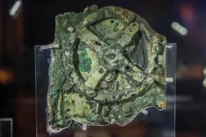 The largest piece of the fragments from the Mechanism. The mechanism is displayed at the National museum of Athens. Brett Seymour / WHOI